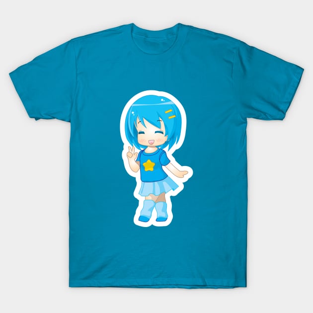 Chibi Girl in Blue T-Shirt by eyeopening